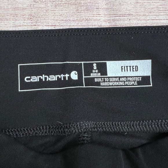 Carhartt Force Utility Leggings Women Size Small Fitted Black Cargo Pockets - Picture 3 of 12